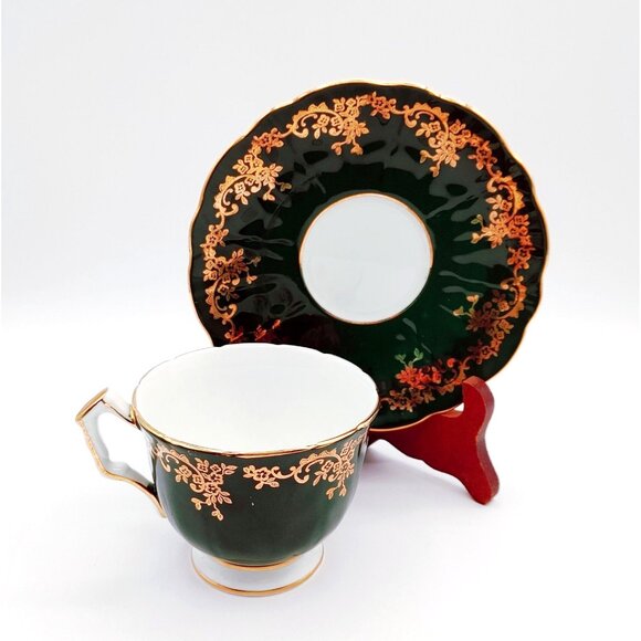 Aynsley England Emerald Violet Tea Cup And Saucer 2917 - Picture 3 of 12